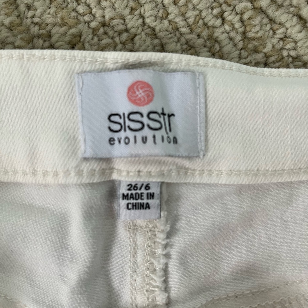 White jean shorts